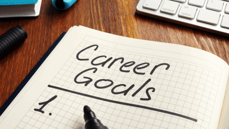 career goals written in notebook