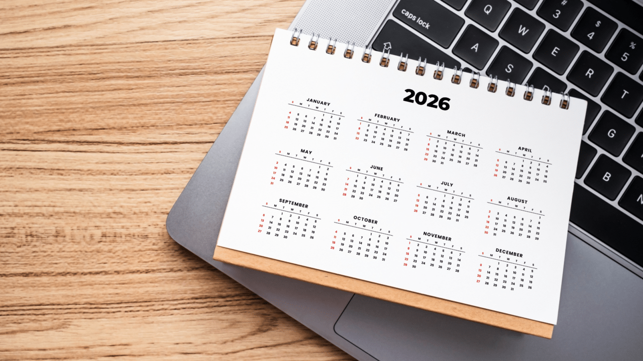 2026 calendar on laptop image