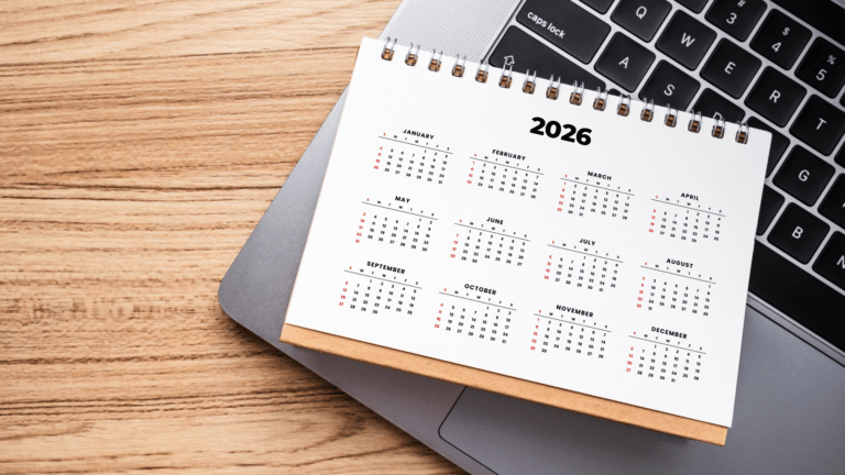2026 calendar on laptop image